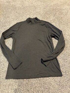 St. John's Bay Women's Long Sleeve Mock Neck Tee - Charcoal Gray